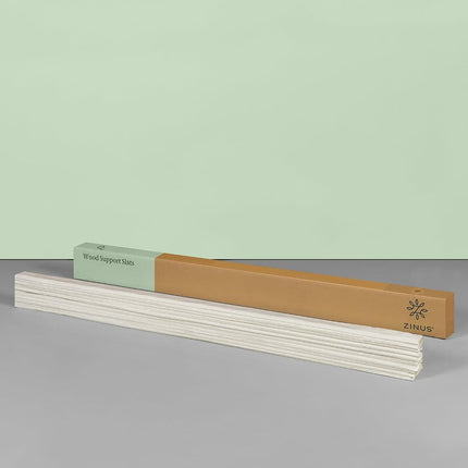 Zinus Annemarie Somier de listones de madera maciza / Cubierto de tela / Base de plataforma, King