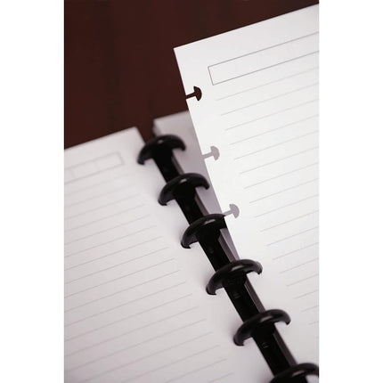 TUL Custom Note-Taking System Discbound Notebook, Junior Size, Leather Cover, Black