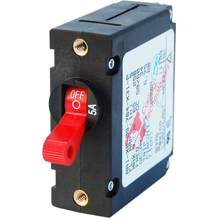 Blue Sea Systems - 7201 A Series Toggle Breaker Single Pole 5A Red