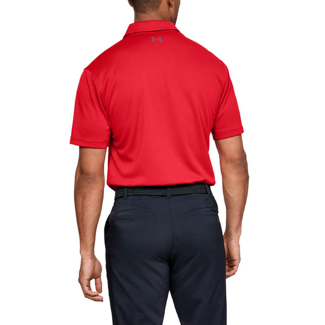 Polo de manga corta Under Armour Tech para hombre, golf, rojo 3XL