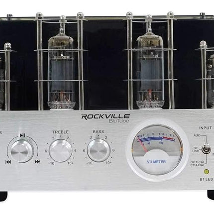 Rockville BluTube WD Amplificador de válvulas de 70W/receptor estéreo doméstico, Bluetooth, HDMI, óptico, para audiófilos y entusiastas del cine en casa
