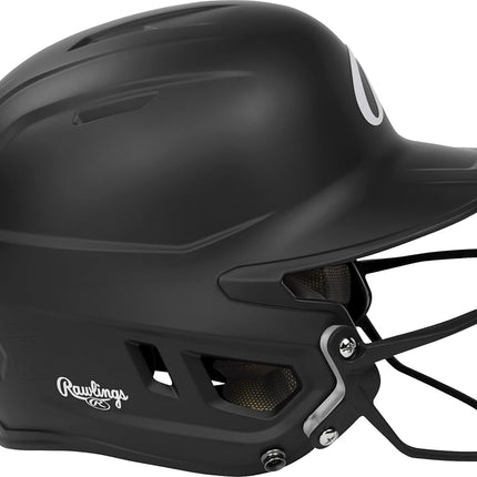 Rawlings | MACH HI-VIZ Fastpitch Softball Batting Helmet | Face Guard Attached | Black | Senior - 6 7/8" - 7 5/8"