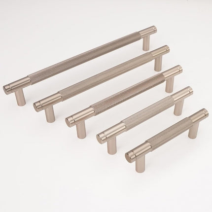BUKOBYHE 10 Pack 3-3/4 Inch Champagne Bronze Kitchen Cabinet Handles Knurled Cabinet Pulls Drawer Pulls Cabinet Hardware