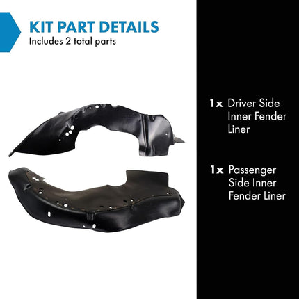 TRQ Inner Fender Liner Set Compatible with 2007-2008 Chevrolet Colorado
