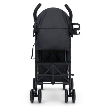 Delta Children Jeep AdventureGlyde - Silla de paseo ligera de viaje con paseo más suave y plegado compacto, reclinación de 3 posiciones, cesta de almacenamiento extra grande, negro/gris