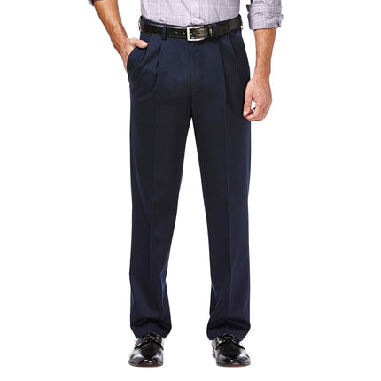 Haggar Men's Big-Tall Premium No Iron Classic Fit Pleat Front Pant, Dark Navy, 54x30