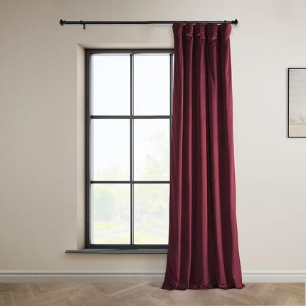 HPD Half Price Drapes Heritage Plush Velvet 120 Inches Long Darkening Curtains for Bedroom & Living Room 50W x 120L, (1 Panel), Dark Merlot, 50" W x 120" L (Pack of 1)