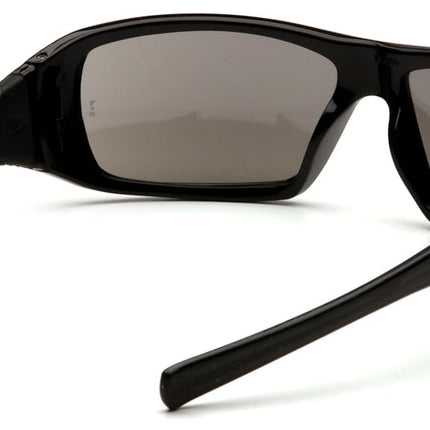 Pyramex Goliath Safety Eyewear, Black Frame, Silver Mirror Lens