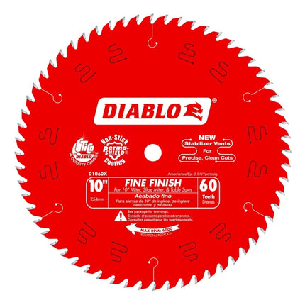 Freud Diabo by D1060X 10" x 60 Tooth Fine Finish Saw Blade