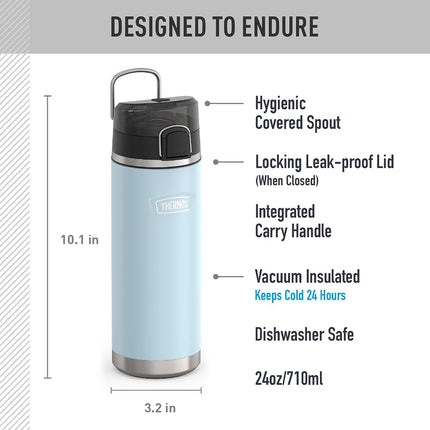 Thermos ICON Series by Stainless Steel Water Bottle with Spout 24 Ounce, Glacier
