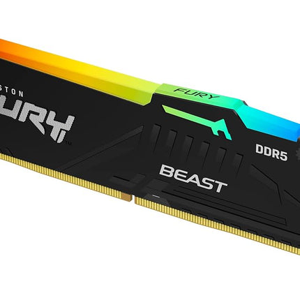Kingston Technology Kingston Fury Beast 32GB 6000MT/s DDR5 CL36 RGB Desktop Memory Single Module | Infrared Syncing | AMD Expo | Plug N Play | KF560C36BBEA-32