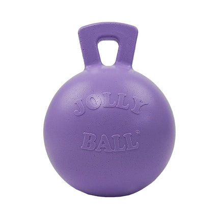 Jolly Pets Tug-n-Toss Heavy Duty Dog Toy Ball with Handle, 8 Inches/Large, Light Purple