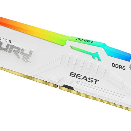 Kingston FURY Beast White RGB 32GB (2x16GB) 5600MT/s DDR5 CL40 DIMM Desktop Gaming Memory Kit of 2 Intel XMP - KF556C40BWAK2-32