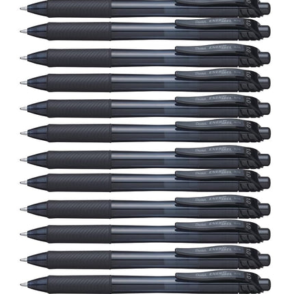 Pentel 1.0mm Energel Retractable Gel Rollerball Pen - Black, 12 pack