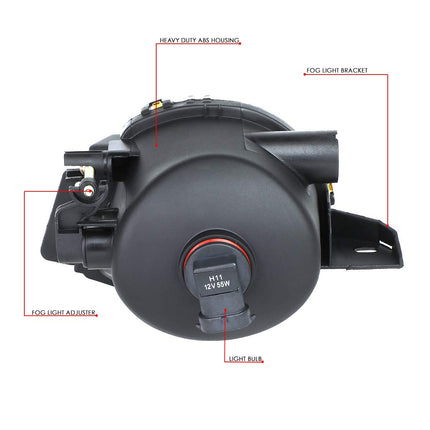 DNA Motoring FL-ZTL-112-AM Fog Light Driver & Passenger Side Enhance visibility [Compatible with 07-08 BMW 328i 328xi / 2006 325i]