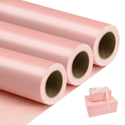 NESCCI Pink Matte Wrapping Paper,Solid Color Pearl