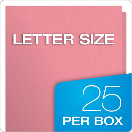 Oxford Twin Pocket Folders, Letter Size, Pink, 25 per Box (57568)