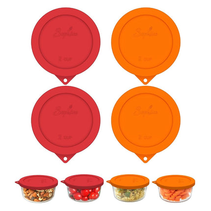 Sophico 2 Cup Round Silicone Storage Cover Lids Re