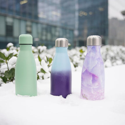 Konokyo Insulated Water Bottles,12oz Double Wall Stainless Steel Vacumm Metal Flask for Sports Travel,Macaron Green