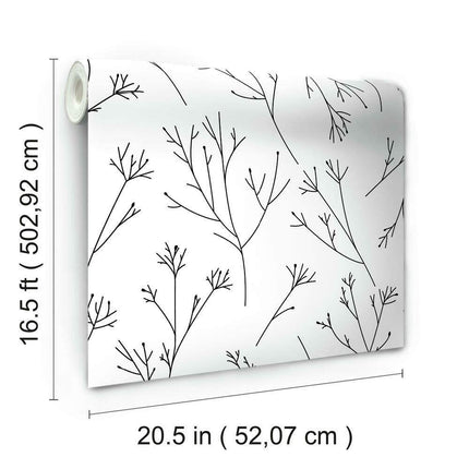 RoomMates RMK11675WP Twigs RMK1167, Black and White