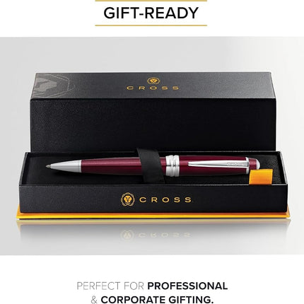 Cross Bailey Ballpoint Pen - Twist Mechanism - Black Ink - Line Width M - Red Lacquer