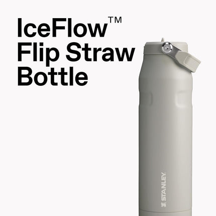 Stanley IceFlow Flip Straw 2.0 Water Bottle 36 OZ | Built-In Straw with Larger Opening | Lightweight & Leak-Resistant | Insulated Stainless Steel | BPA-Free | Chalk