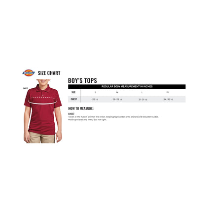 Dickies Boys' Short Sleeve Pique Polo, Burgundy, XX-Small 4