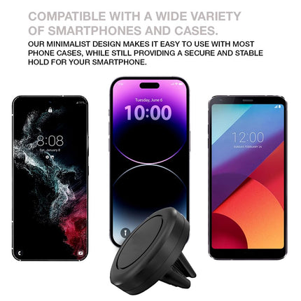 MAXBOOSTPOWER Universal Smartphone Holder - Air Vent Magnetic Car Mount (4 Pack Black) Compatible with iPhone 12/13/14/15/16 & Galaxy LG Android Cell Phone