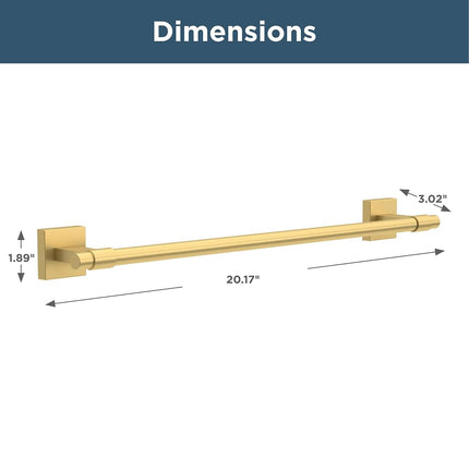 Franklin Brass Maxted (1-Pack) 18' Towel Rack for Bathroom, Modern Gold Bar Holder Wall Mounted Rod, Hardware | Accessories MAX18-MG