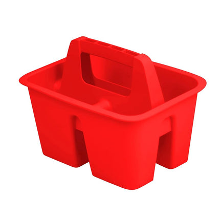 Storex Mini Classroom Caddy, Multipurpose Classroom Organizer with Handle, Red, Pack of 12 (01063U12C)