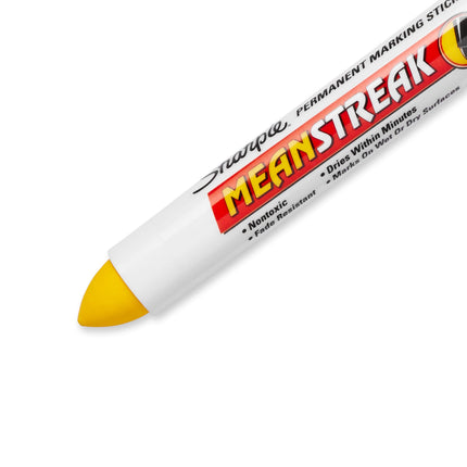 Sharpie Mean Streak Rotulador Indeleble, Punta Cónica, Amarillo (Paquete de 12)