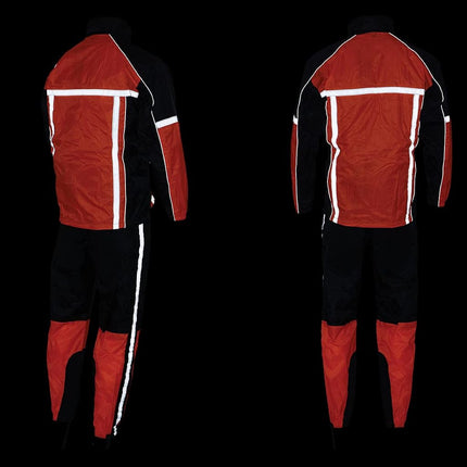 Traje impermeable para motocicleta Milwaukee Leather MPM9510 para hombre, negro y naranja, resistente al agua, con cinta reflectante de alta visibilidad - 5XL