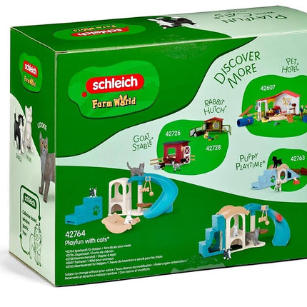 Schleich Farm World - 12Pc Playfun With Cats Playset - Kids Ages 3+ | 42764