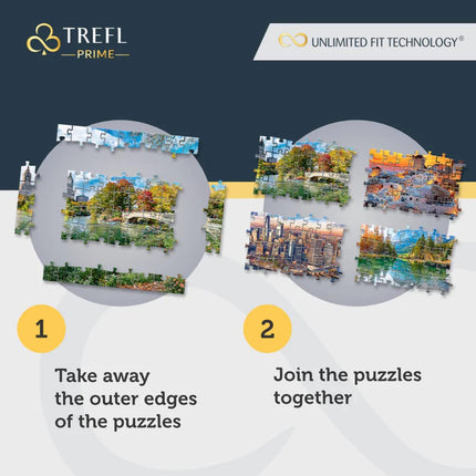 Trefl 26192 1500 Elements Thickest Cardboard Organic ECO Air Landscape Collage Beach Holiday Entertainment for Adults and Children Aged 12+ UFT Puzzle Aerial Mindblow: Waiting for High Tide
