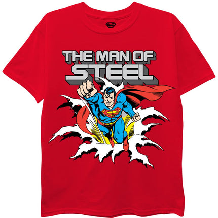 DC Comics unisex child Batman, Superman, Justice League 3 Pack T-shirt Bundle Set T Shirt, Black/Grey/Red, 10 12 US