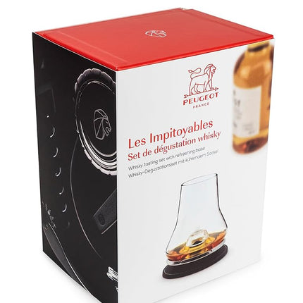 Peugeot 266097 Impitoyable Whisky Tasting Set. Includes Cordial Glass and Chilling Base