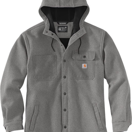 Carhartt Men's Rain Defender Relaxed Fit Heavyweight Hooded Shirt Jac, Black Heather, M