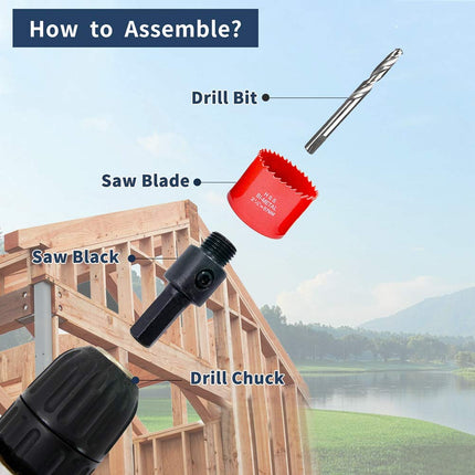 Hole Saw LAIWEI with Arbor HSS Hole Cutter for Drilling Wood, Plastic, Gypsum Board, etc. Drill bit Diameter 1-3/8''(35mm)