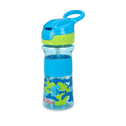Gobelet antifuite avec bec souple Flip-It Nuby Thirsty Kids - 360 ml - 18 mois et plus - Aqua Camo - Essentiels pour la rentrée des classes