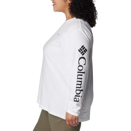 Columbia Women's North Cascades Long Sleeve Tee, White/Gem Columbia, X-Small