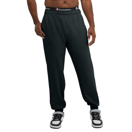 Champion Men's Powerblend Retro Fleece Jogger Pants, Black, S UK