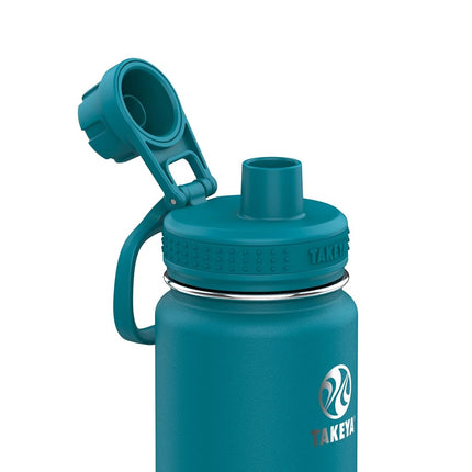 Takeya Actives 24 oz Vacuum Insulated Stainless Steel Water Bottle with Spout Lid, Premium Quality, Mystic Blue