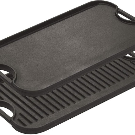 Lodge 50.8 x 26.51 cm / 20 x 10.44 inch Pre-Seasoned Cast Iron Reversible Grill/Griddle