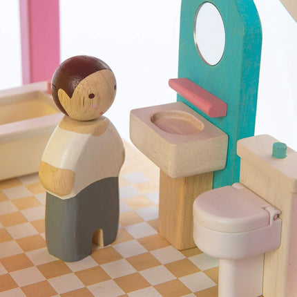 Tender Leaf Toys The Leaf Family - Wooden People Set for Dolls House with Mum, Dad, and Two Children - Inspire Imaginative Play for 3+