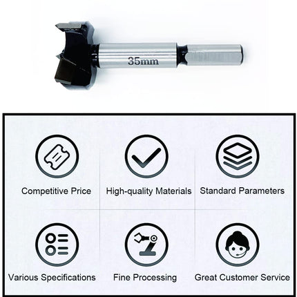STORMCUBE (35mm) - Forstner Drill Bits 35mm Tungsten Carbide Wood Hole Saw Auger Opener Woodworking Drilling Tool Wood Cutter