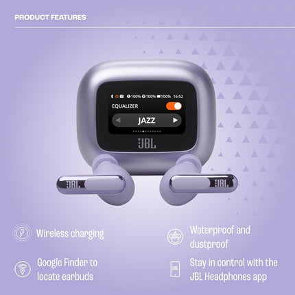 JBL Live Beam 3 - True Wireless Noise Cancelling Closed-Stick Earphones, 48 Hours Total Playback, Wireless Charging, 6 Microphones for Perfect Calls, Multi-Point Connection, IP55 Waterproof and