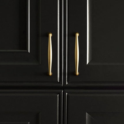 Brushed Gold Zinc Alloy Cabinet pulls - 3-3/4 Inch(96mm) Hole Center Classic Vintage Drawer Handles,Kitchen Cupboard Bathroom Dresser Cabinet Hardware (2, Brushed Gold, 3-3/4"(96mm) Hole Centers)