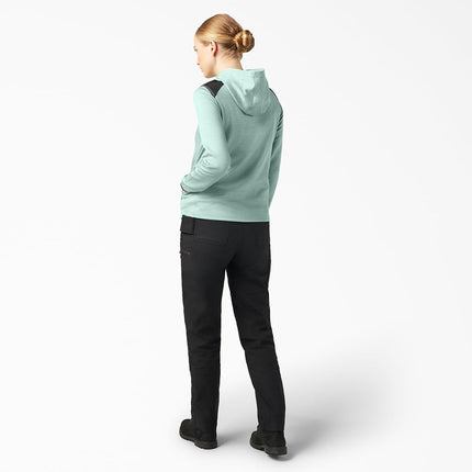 Dickies Womens Smooth Face Full Zip Hoodie, Blue Surf Heather, Medium