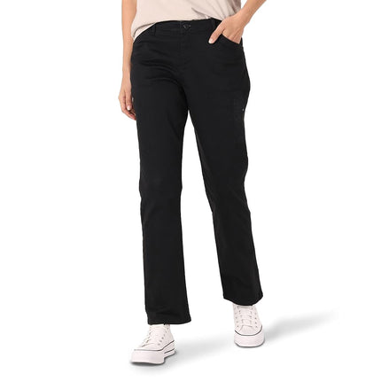 Lee Women's Relaxed Fit Straight-Leg Jean, Black, 16 US
