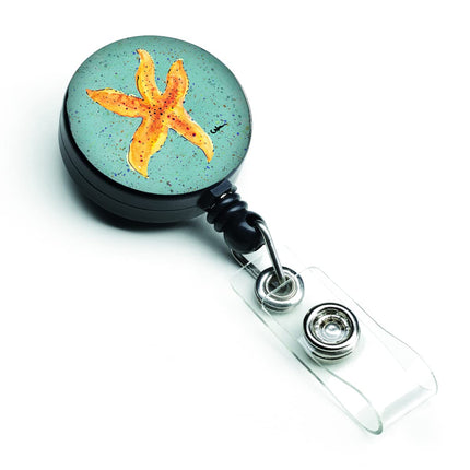 Caroline's Treasures Starfish on Teal Retractable 